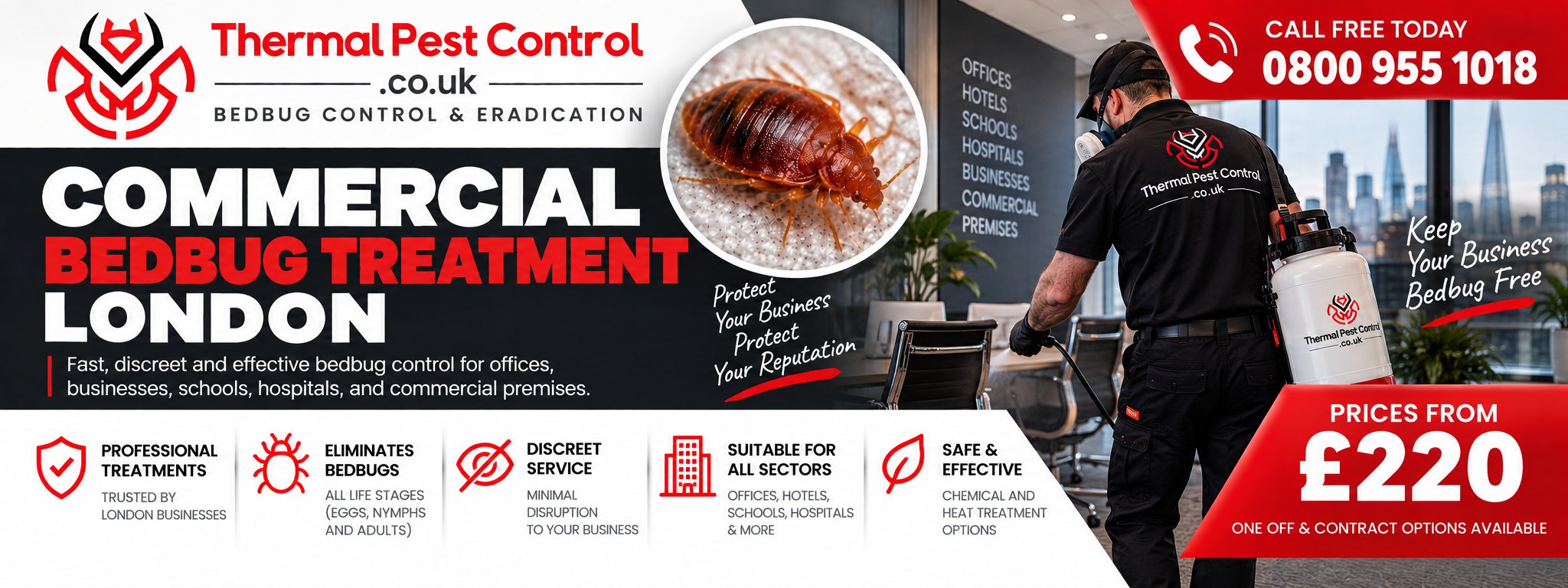 Commercial Bedbug Treatment London &mdash; Thermal Pest Control, bedbug control and eradication across London