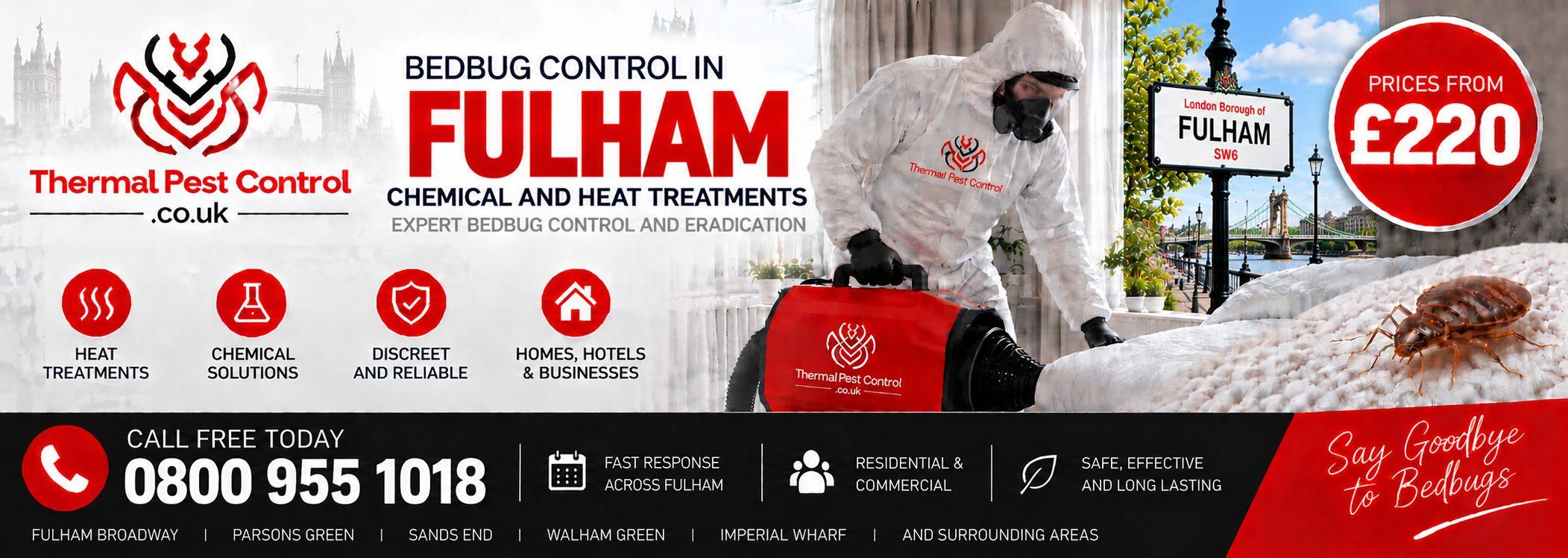 Thermal Pest Control &mdash; bedbug control in Fulham, chemical and heat treatments