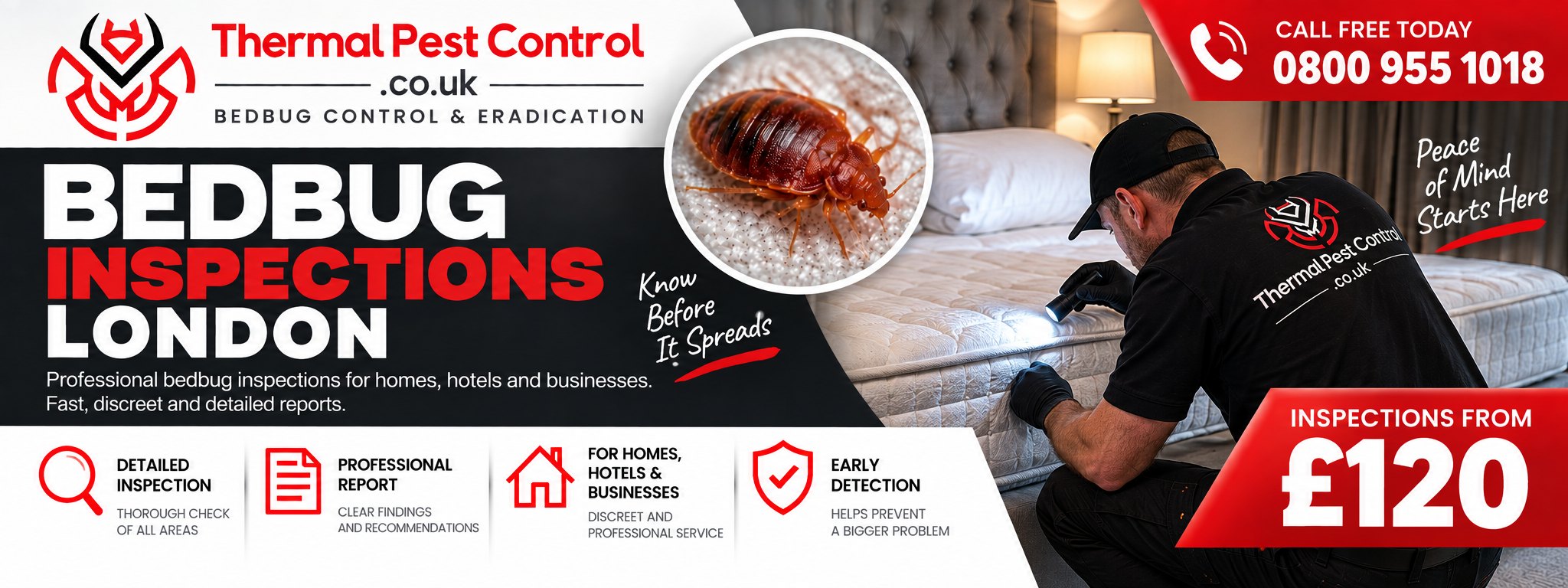 Bedbug Inspections London &mdash; Thermal Pest Control, bedbug control and eradication across London
