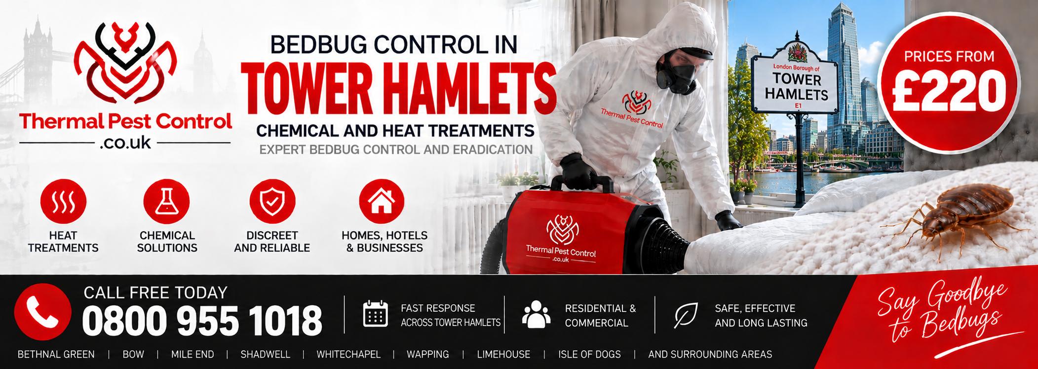 Thermal Pest Control &mdash; bedbug control in Tower Hamlets, chemical and heat treatments
